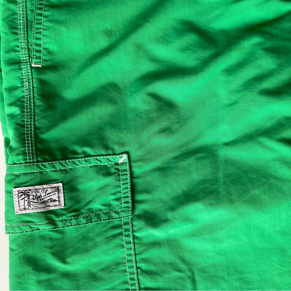 POLO RALPH LAUREN Swim Trunks Preppy Logo Classic Green Bathing Suit Mens Sz LT - Picture 8 of 14